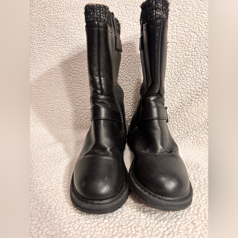 DV by Dolce Vita Black Motorcycle Boots with Buckle Straps - Picture 2 of 14